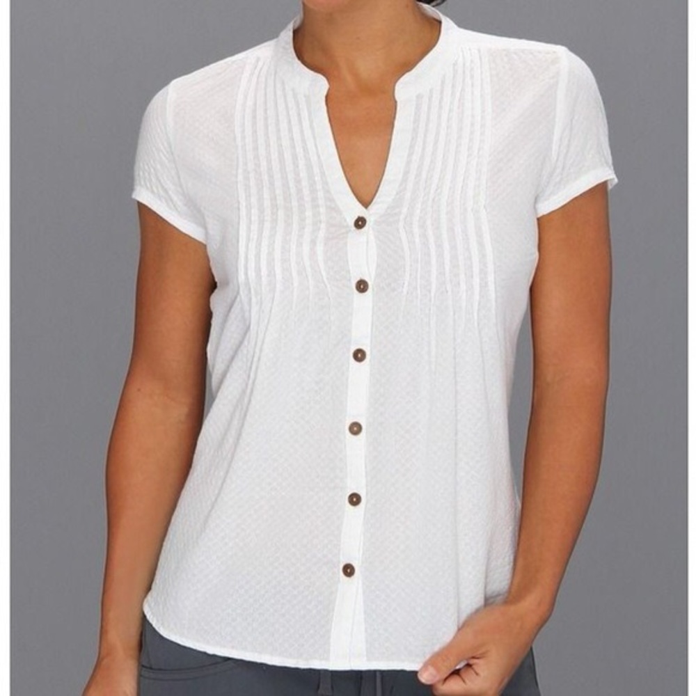 COPY - Prana white button up Tshirt - breathable …